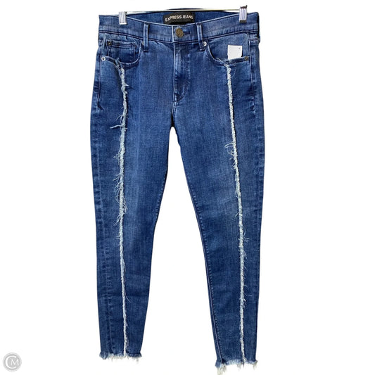 Jeans Skinny By Express In Blue Denim, Size: 8