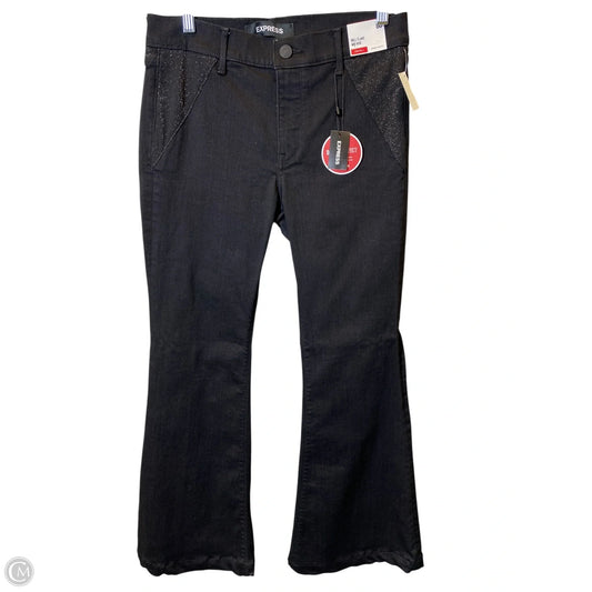 Jeans Flared By Express In Black & Silver, Size: 8
