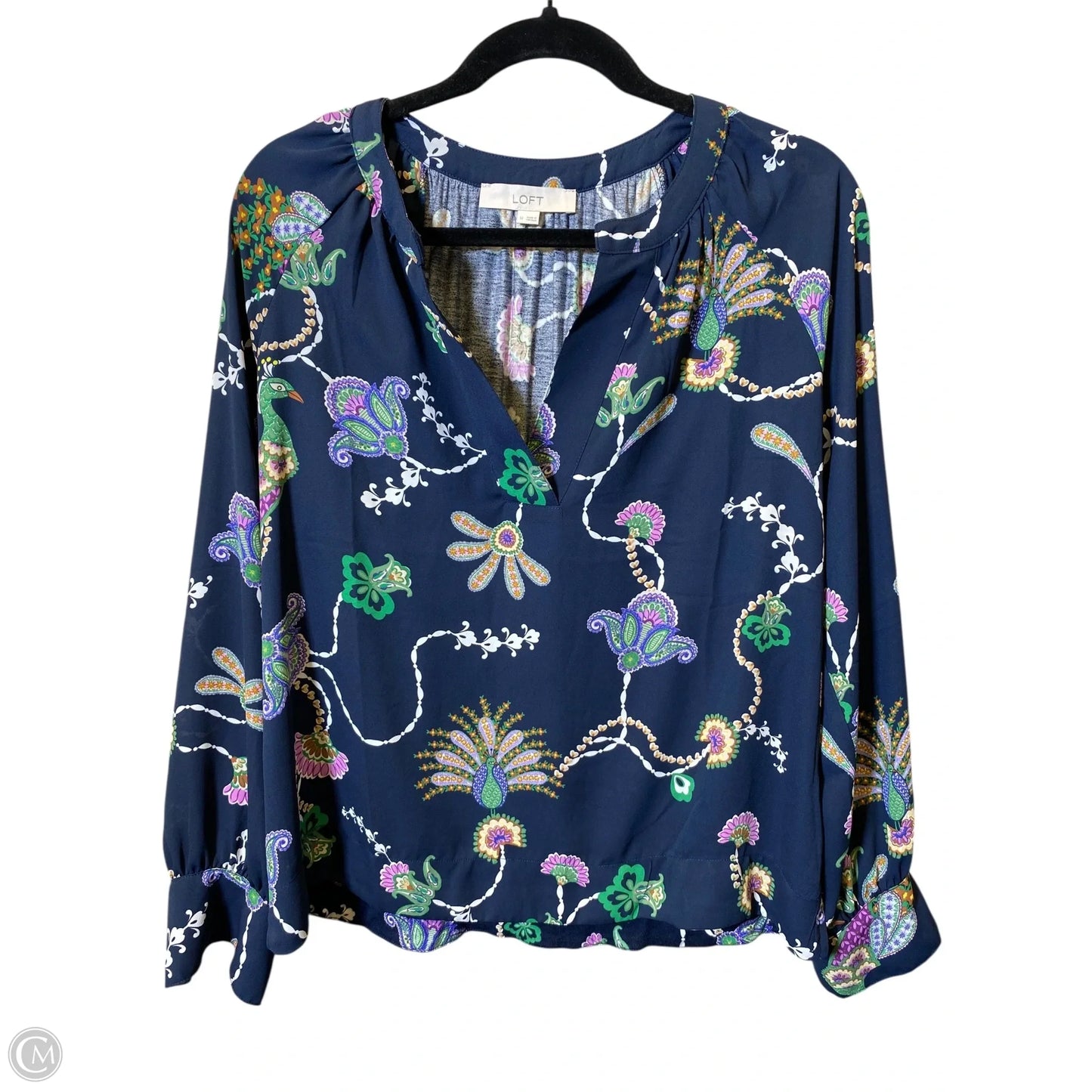 Top Long Sleeve By Loft In Multi-colored, Size: M