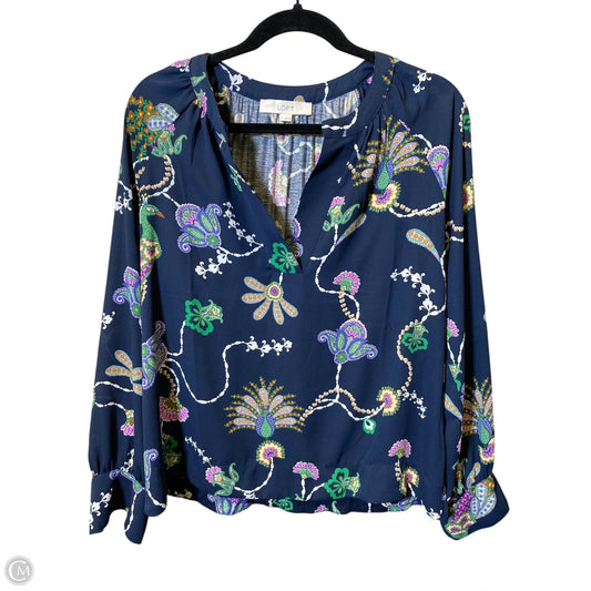Top Long Sleeve By Loft In Multi-colored, Size: M