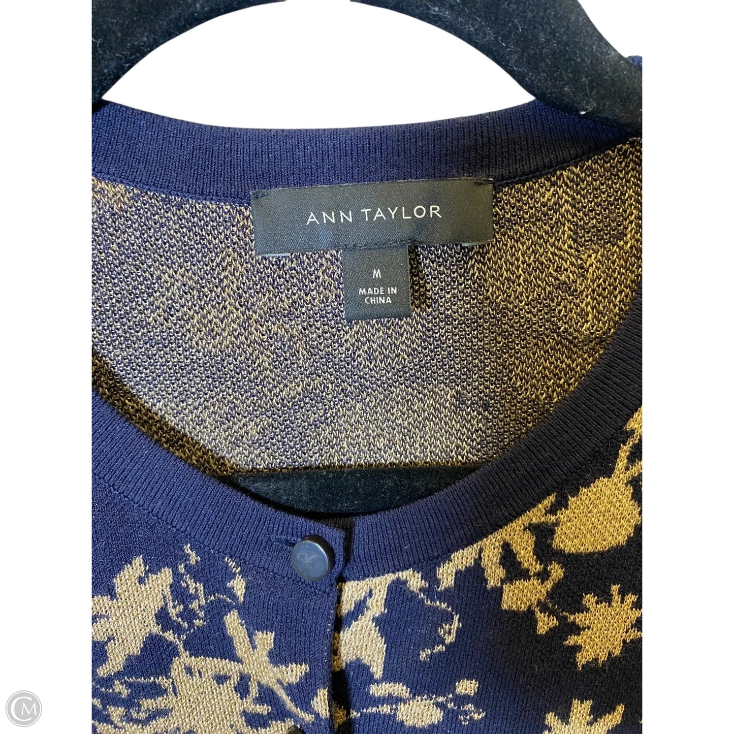 Sweater By Ann Taylor In Blue & Gold, Size: M