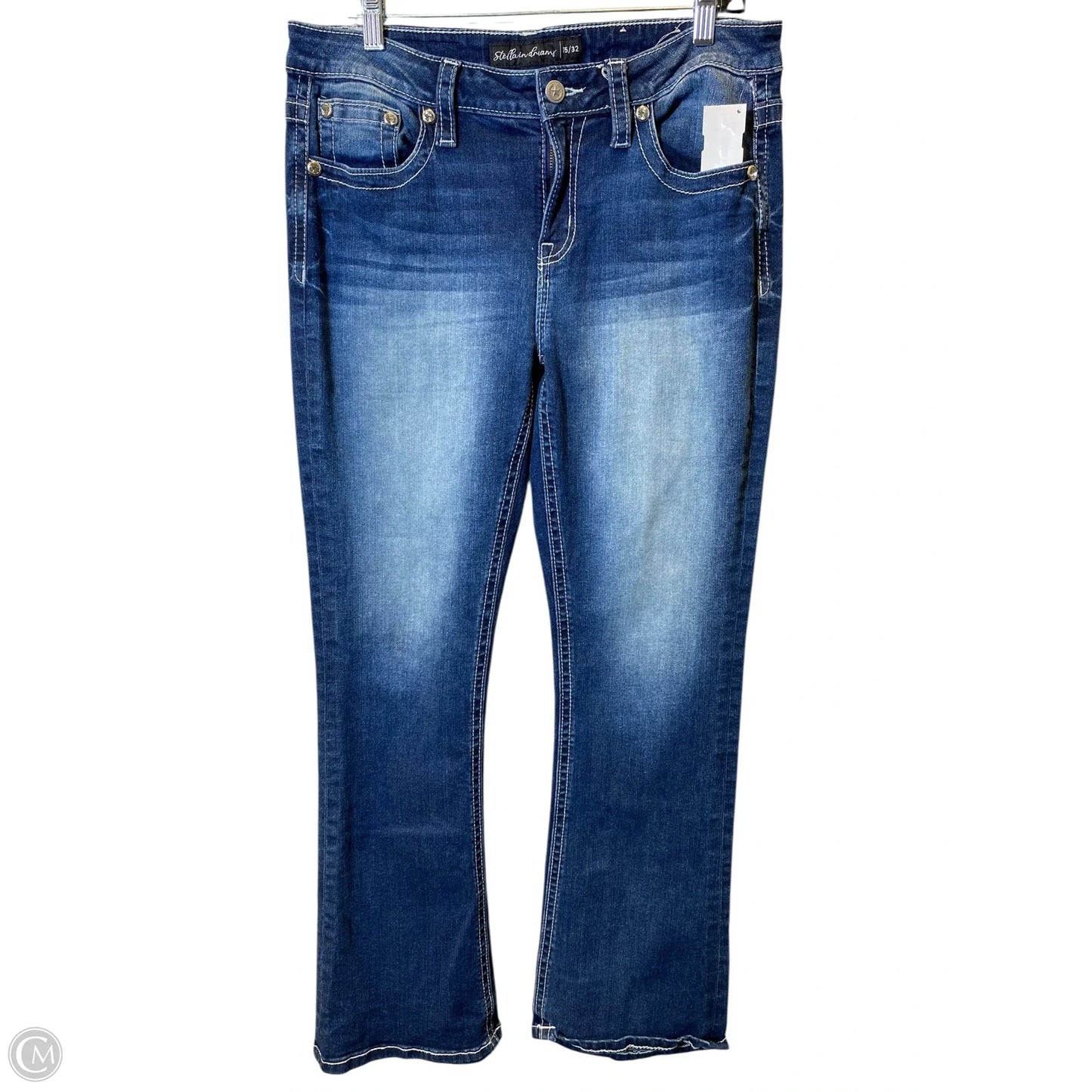 Jeans Flared By Clothes Mentor In Blue Denim, Size: 14