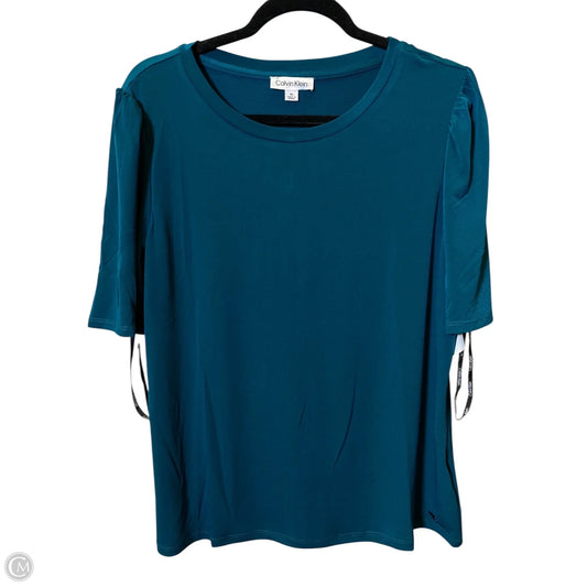 Top Short Sleeve By Calvin Klein In Green, Size: Xl