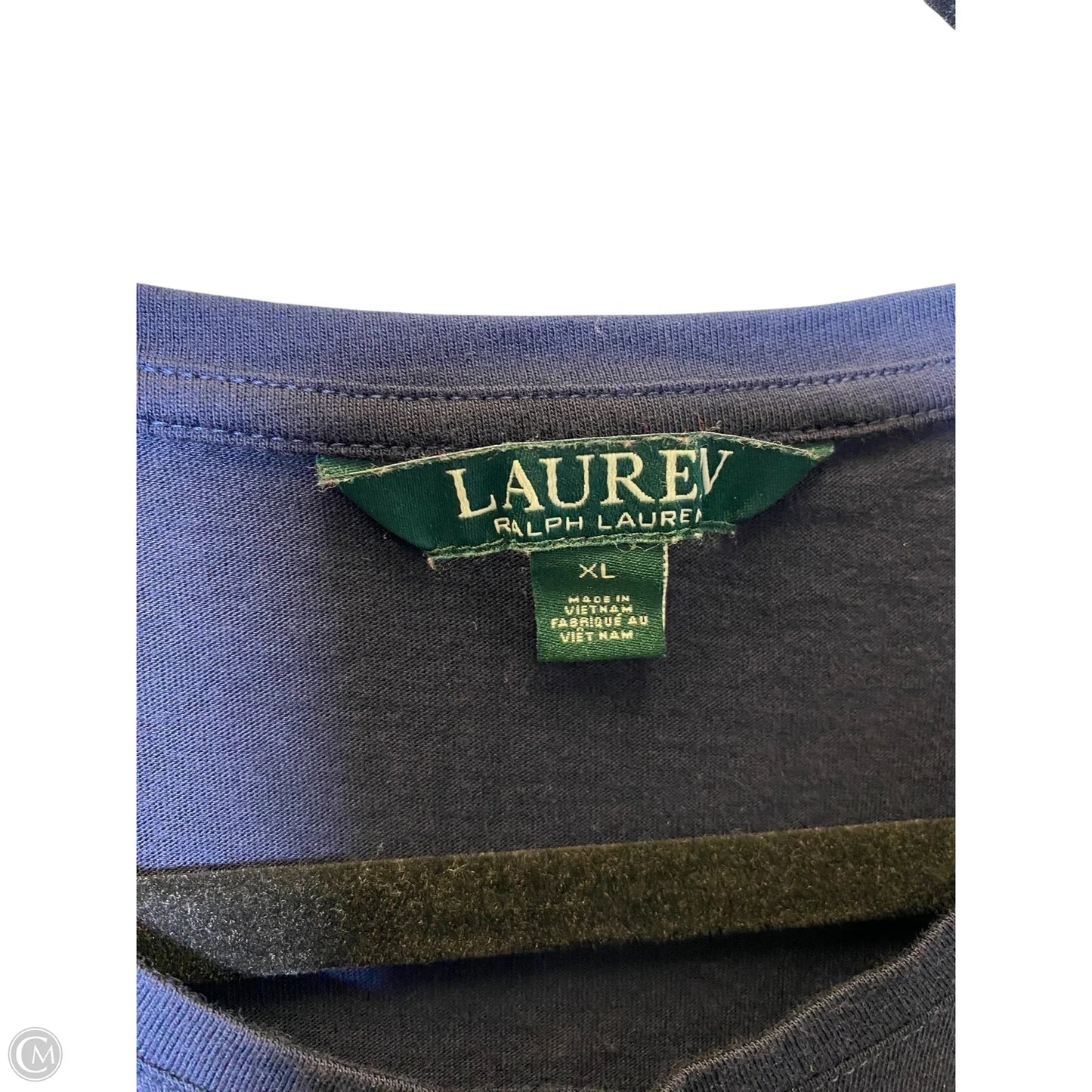Top Short Sleeve By Lauren By Ralph Lauren In Navy, Size: Xl