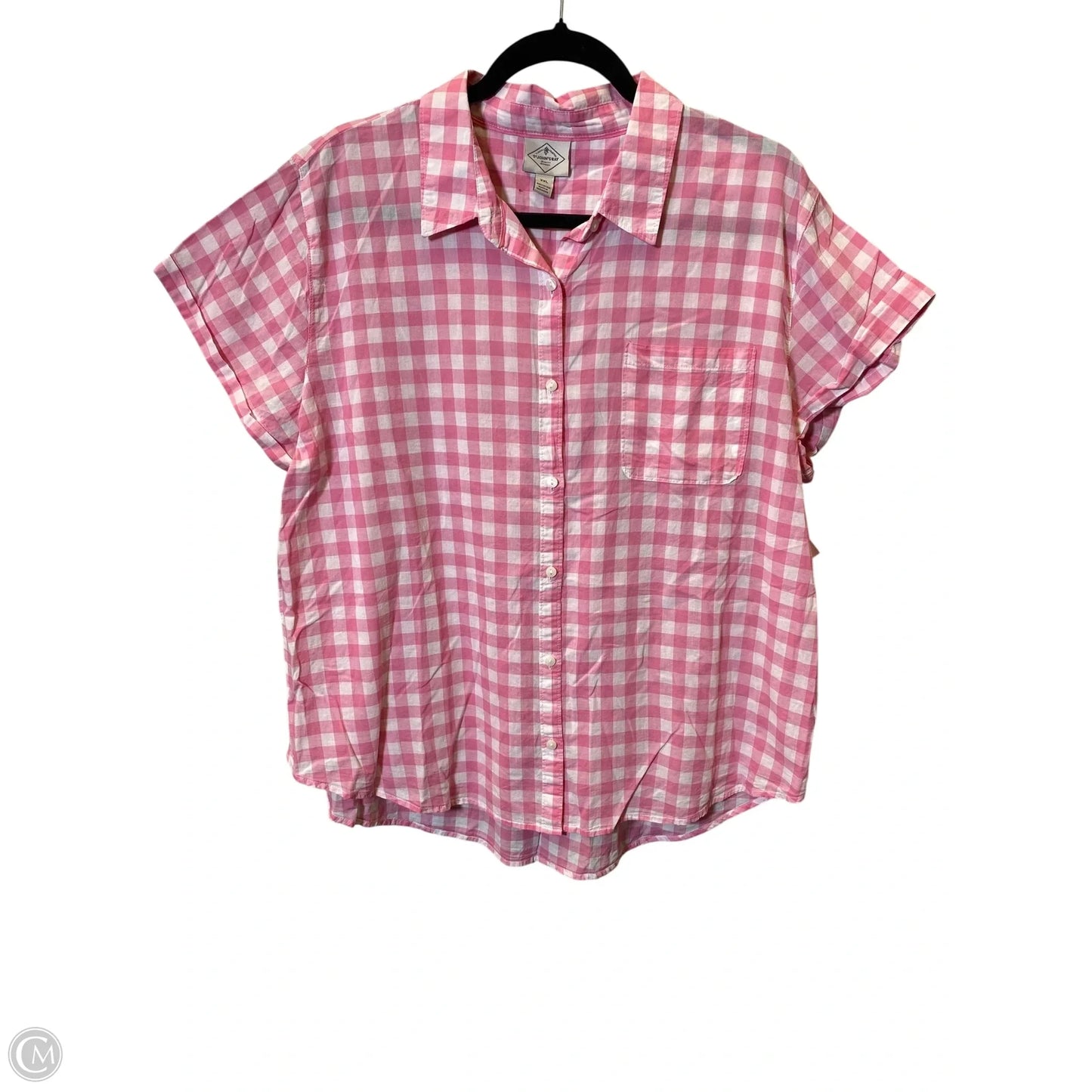 Blouse Short Sleeve By St Johns Bay In Pink & White, Size: Xxl