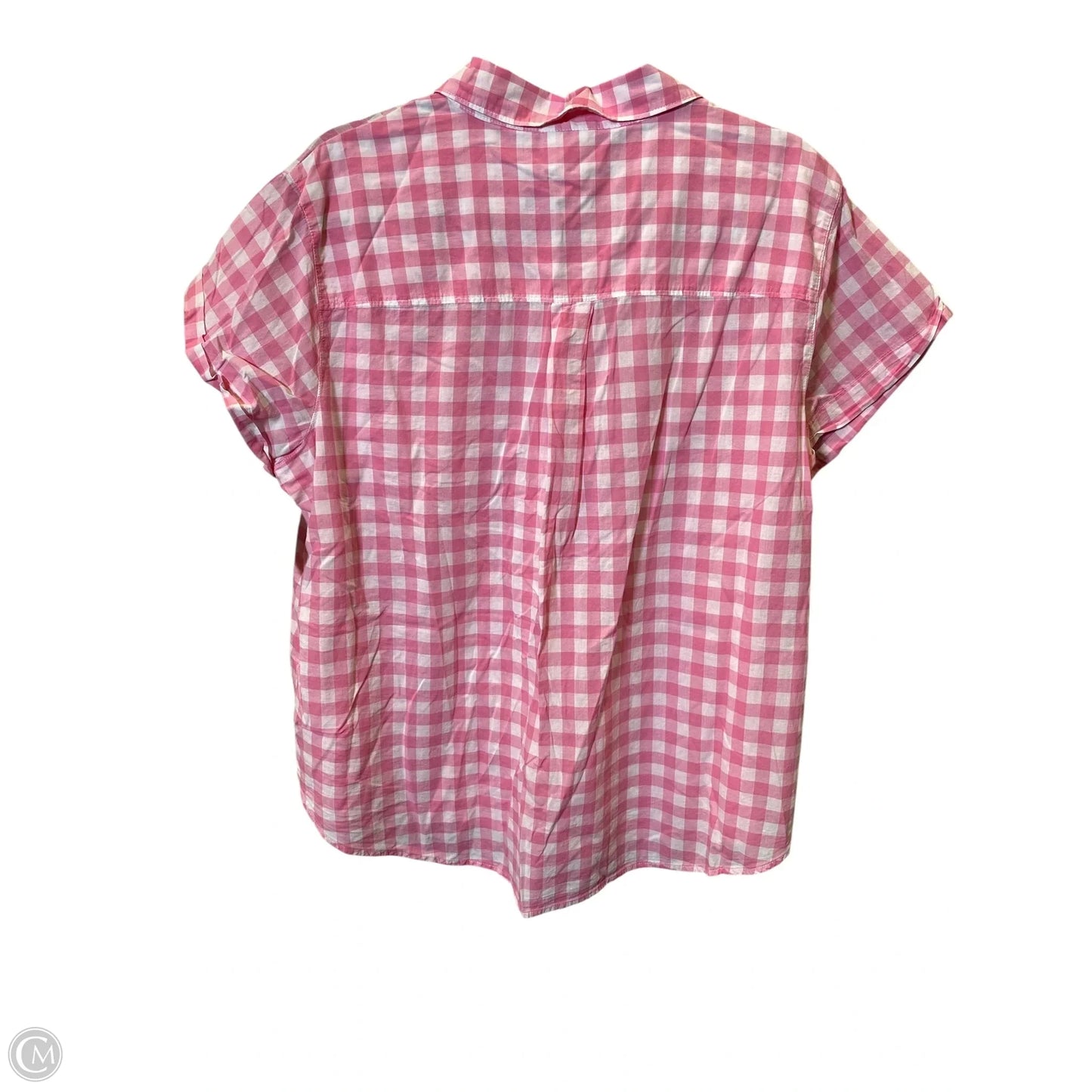 Blouse Short Sleeve By St Johns Bay In Pink & White, Size: Xxl