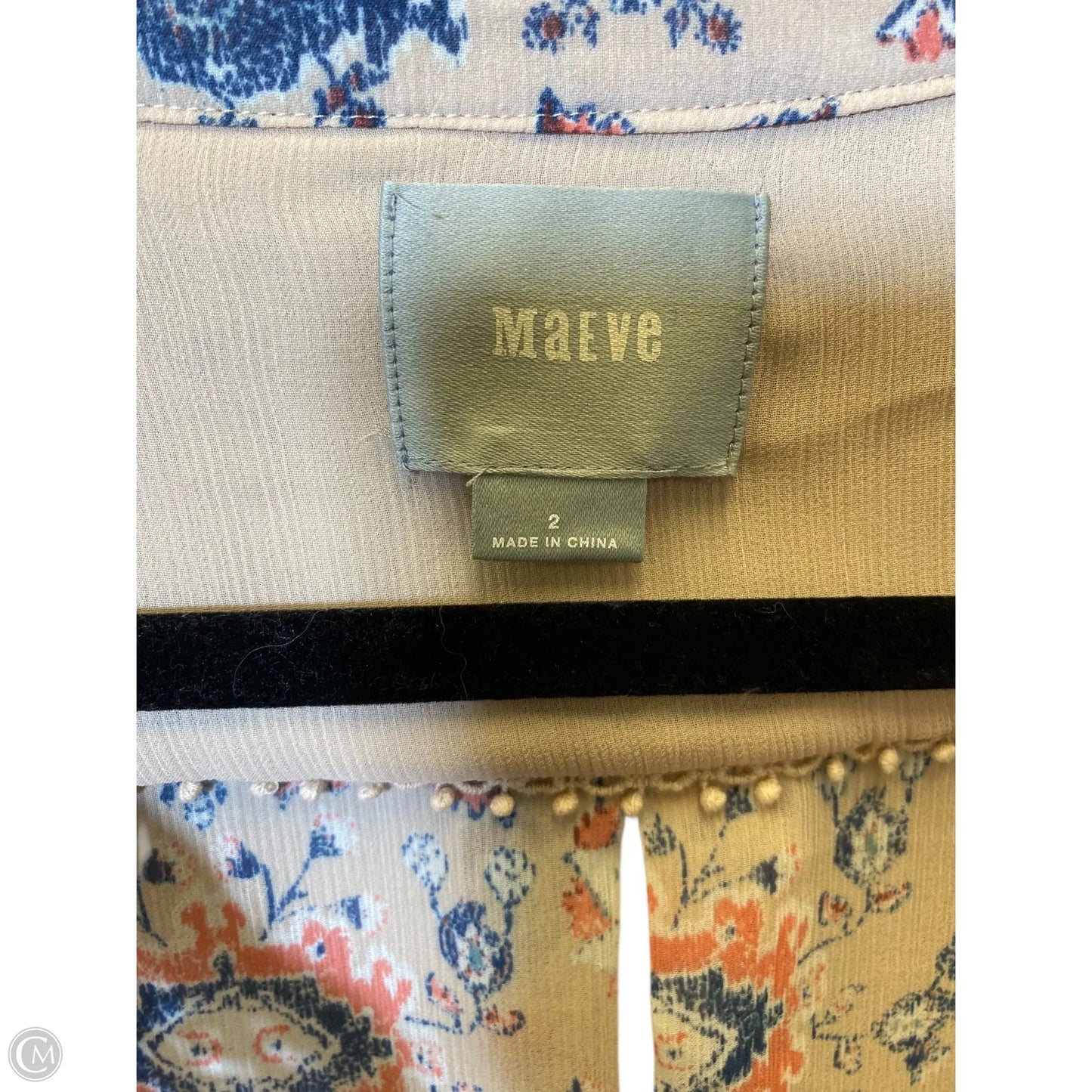 Top 3/4 Sleeve By Maeve In Multi-colored, Size: 2