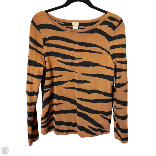 Top Long Sleeve By Chicos In Black & Orange, Size: M