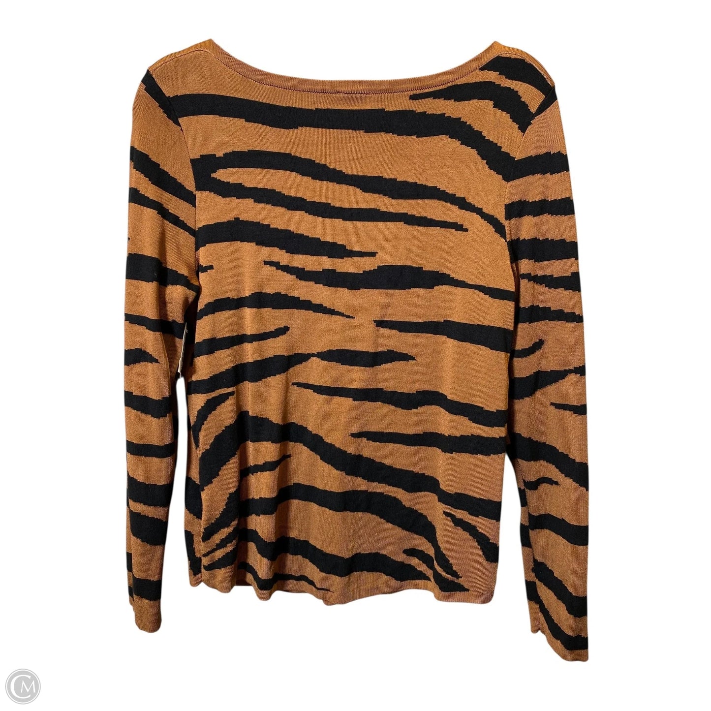 Top Long Sleeve By Chicos In Black & Orange, Size: M