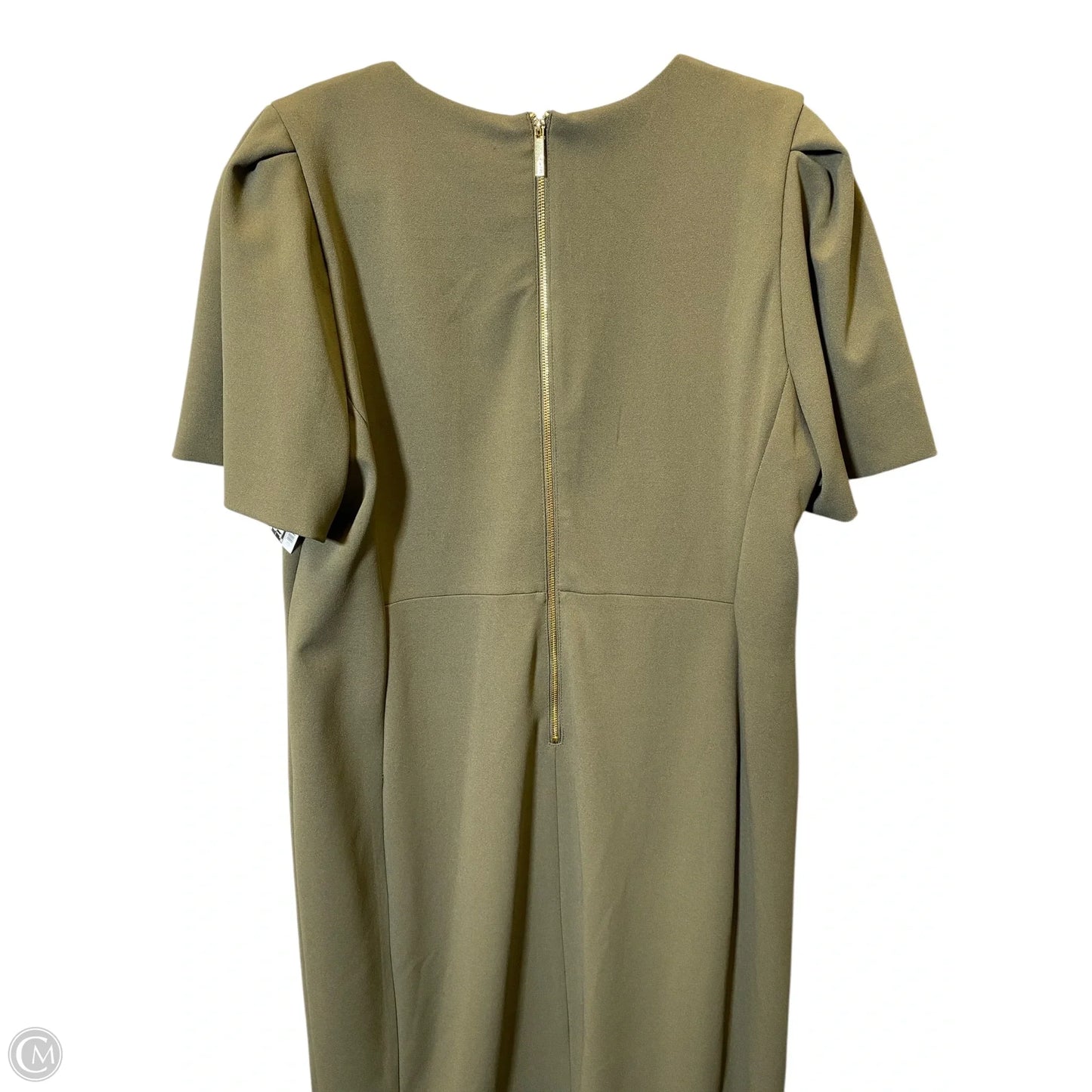Dress Casual Midi By Calvin Klein In Green, Size: 18