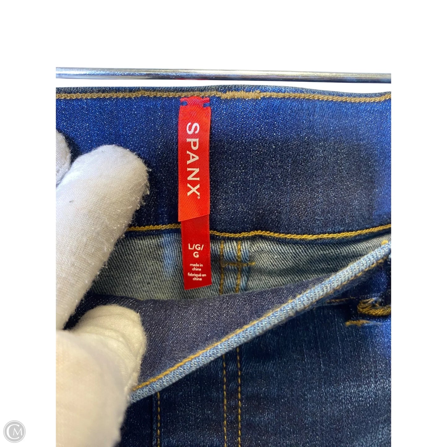 Jeans Flared By Spanx In Blue Denim, Size: L