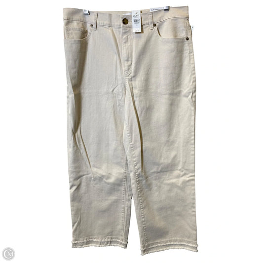 Jeans Wide Leg By Loft In Cream, Size: 12