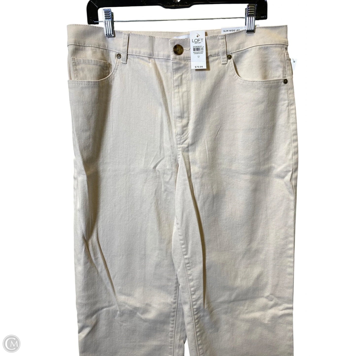 Jeans Wide Leg By Loft In Cream, Size: 12