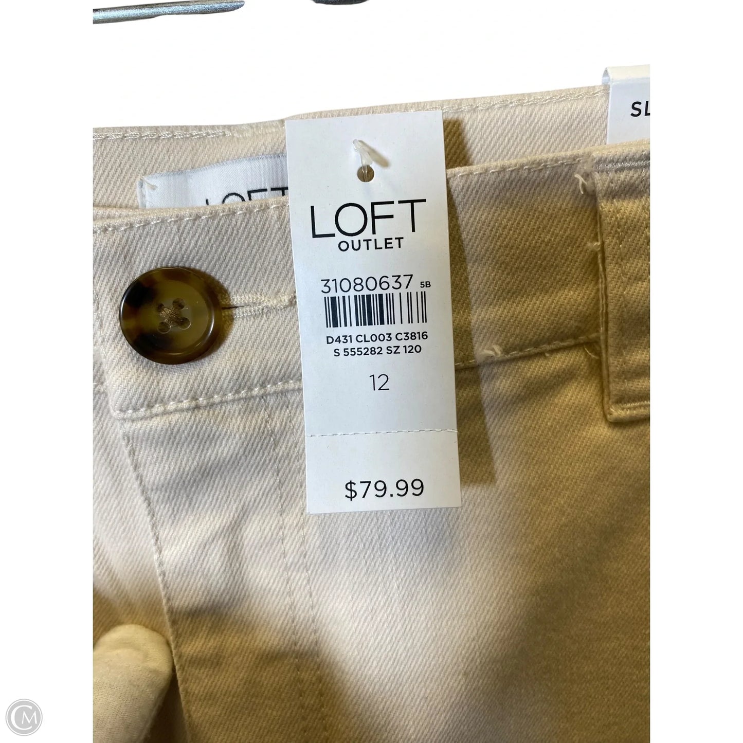 Jeans Wide Leg By Loft In Cream, Size: 12
