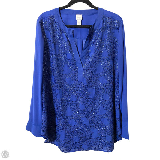 Top Long Sleeve By Chicos In Blue, Size: L