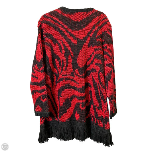 Sweater By Chicos In Black & Red, Size: Xl