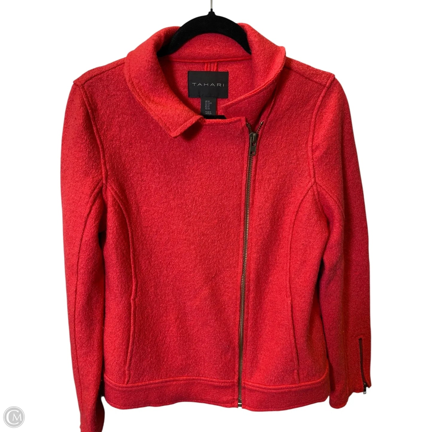 Jacket Moto By Tahari In Coral, Size: M
