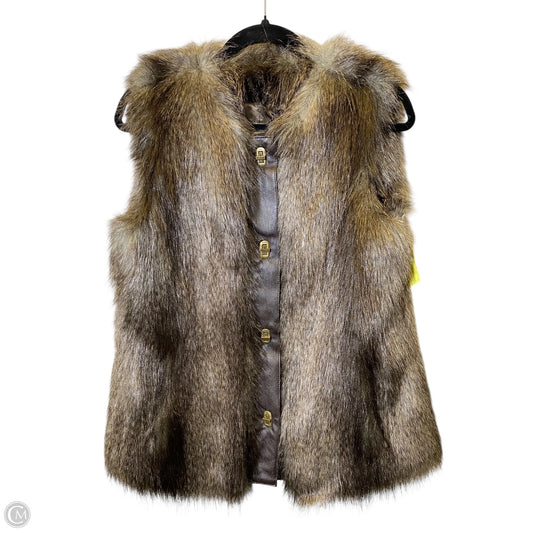Vest Faux Fur & Sherpa By Dennis Basso Qvc In Animal Print, Size: S