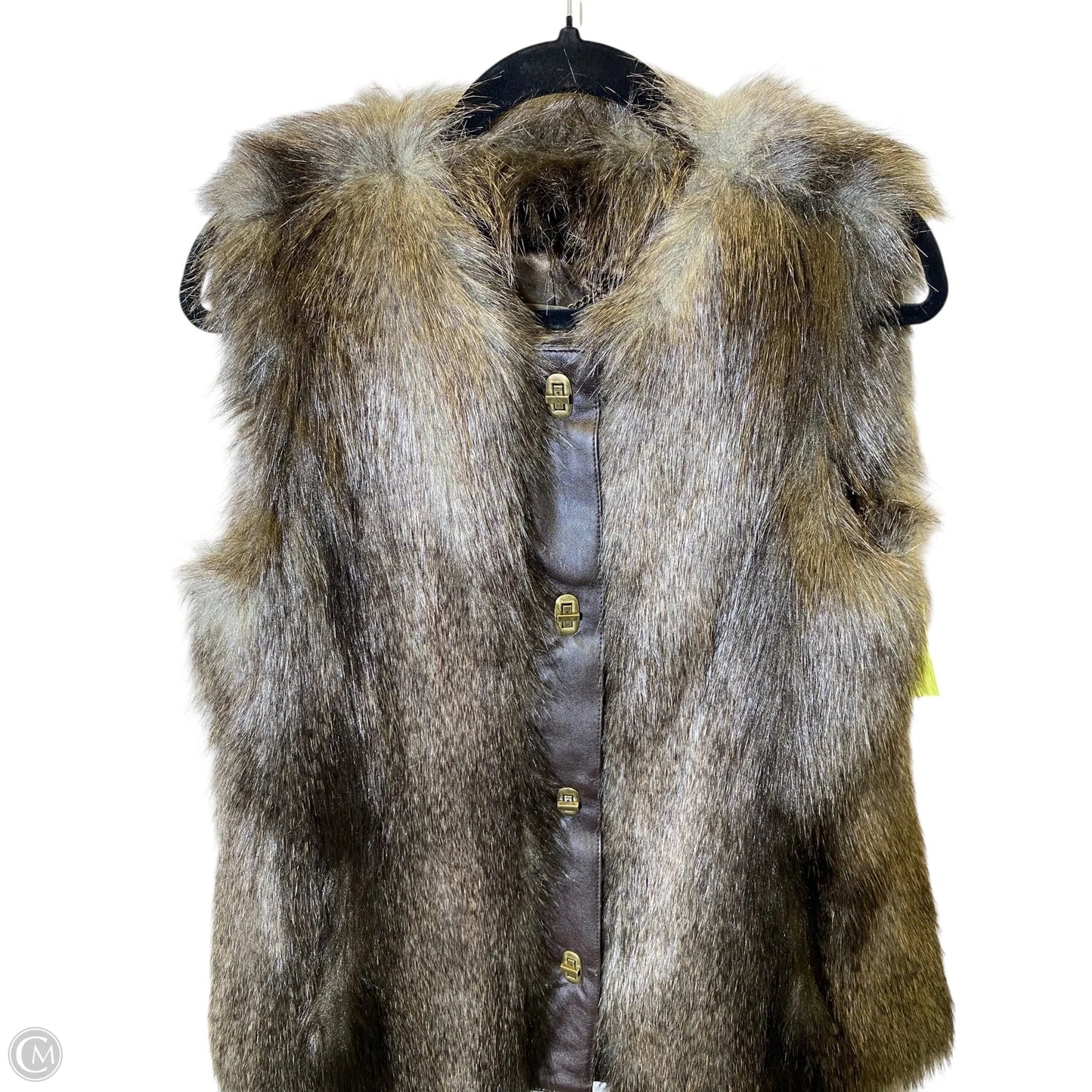 Vest Faux Fur & Sherpa By Dennis Basso Qvc In Animal Print, Size: S