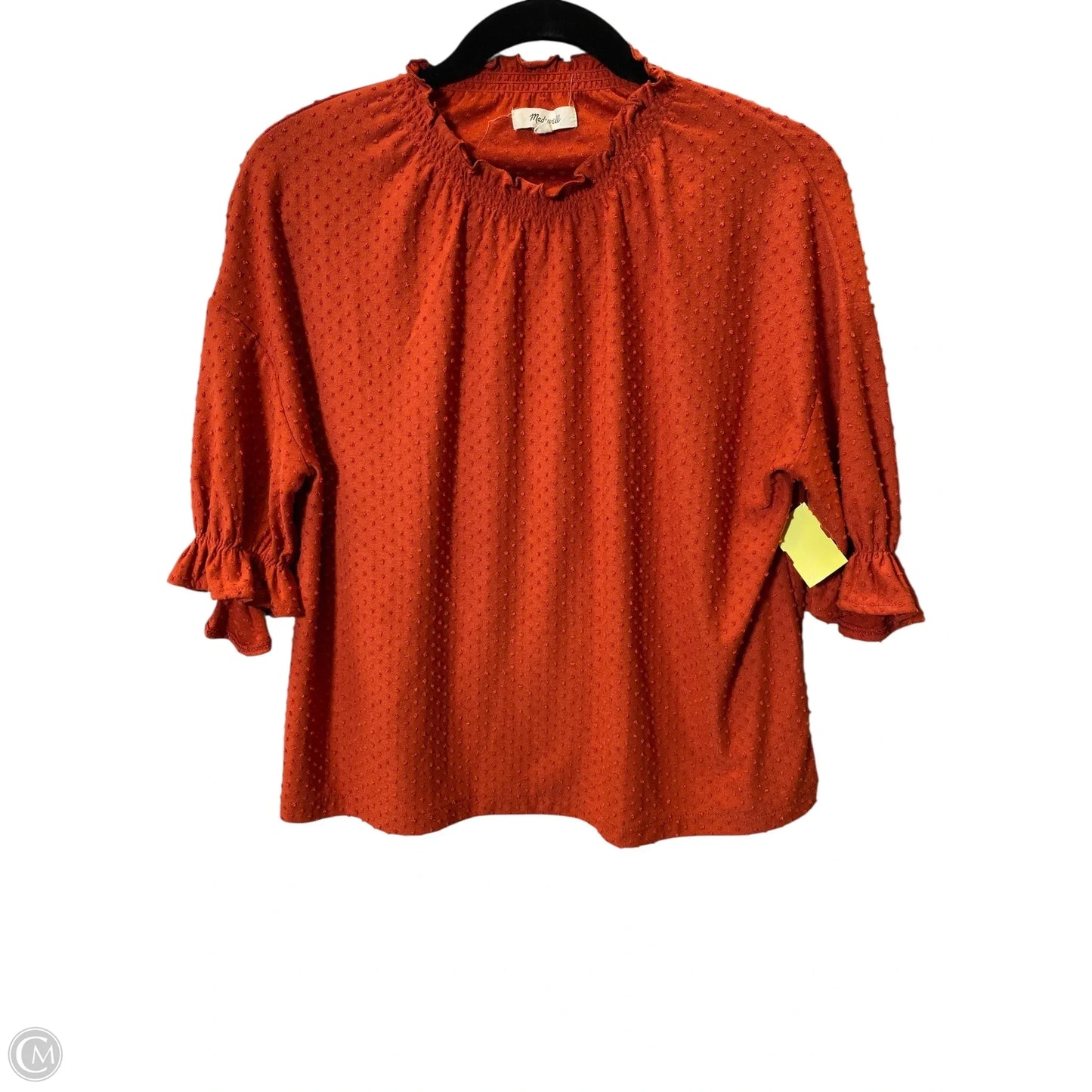 Top 3/4 Sleeve By Madewell In Orange, Size: S