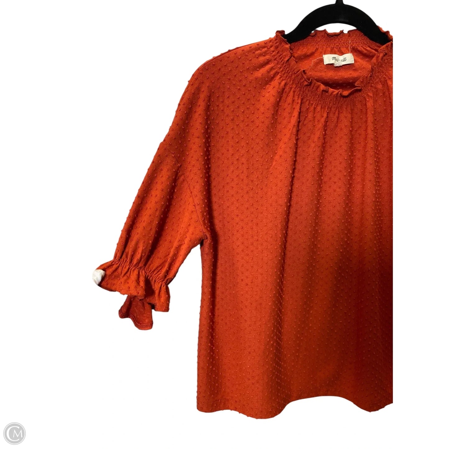 Top 3/4 Sleeve By Madewell In Orange, Size: S