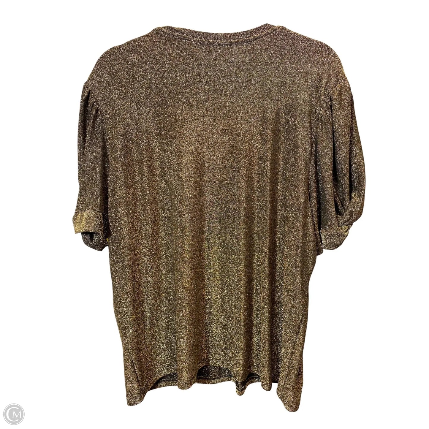 Top Short Sleeve Designer By Karl Lagerfeld In Gold, Size: Xl