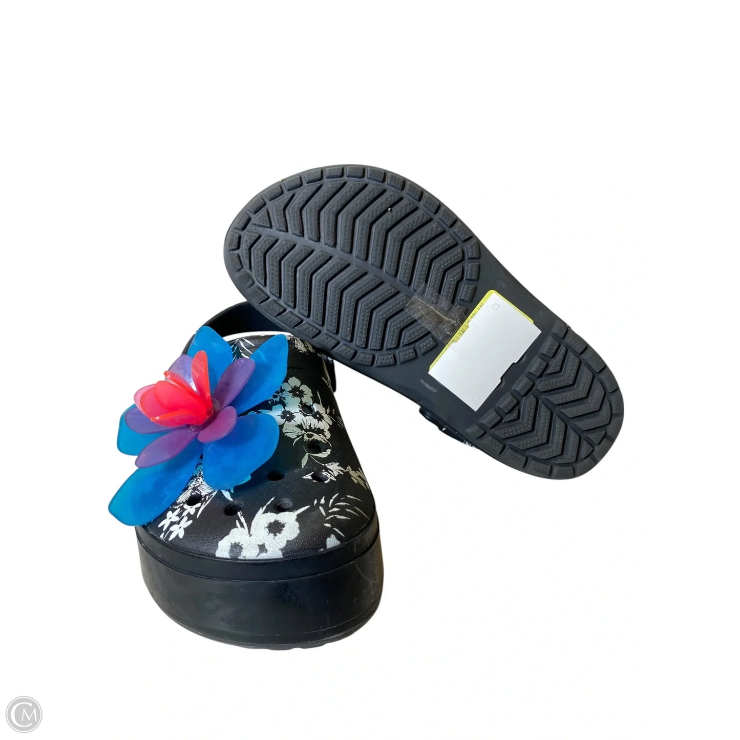 Sandals Heels Platform By Crocs In Multi-colored, Size: 7