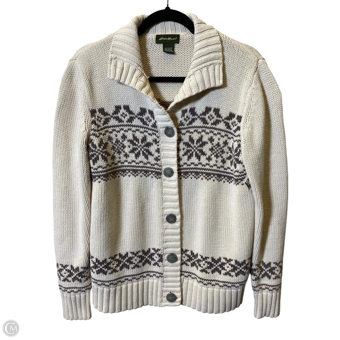 Sweater By Eddie Bauer In Cream, Size: L