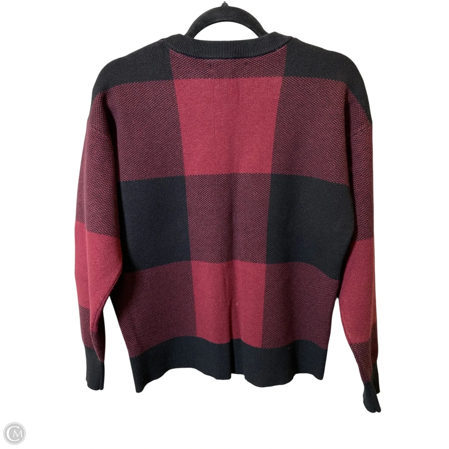 Sweater By Tahari In Black & Red, Size: L