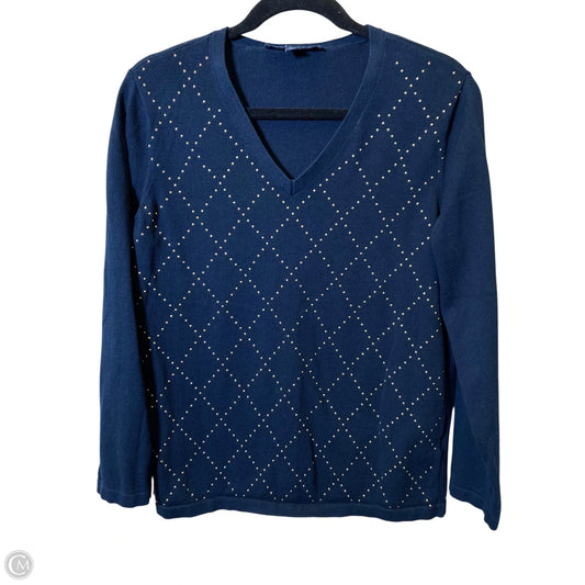Sweater By Tommy Hilfiger In Blue & Gold, Size: L