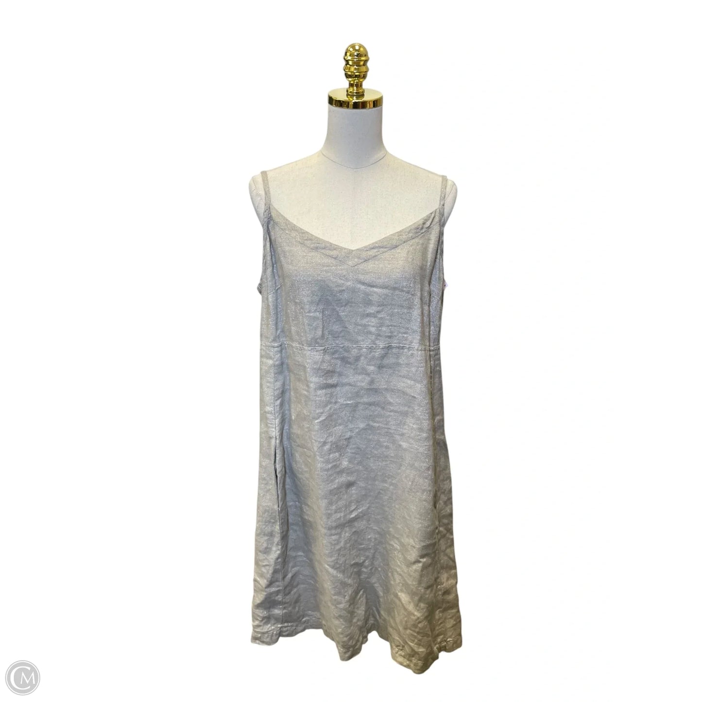 Dress Casual Midi By Eileen Fisher In Silver, Size: L