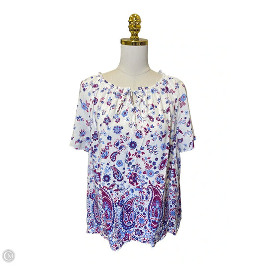 Top Short Sleeve By Talbots In Multi-colored, Size: Mp