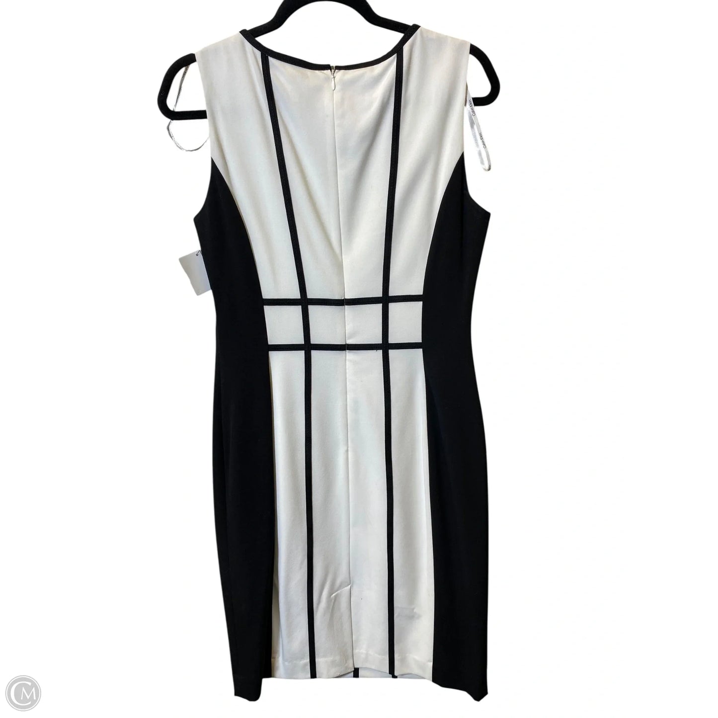 Dress Casual Midi By Calvin Klein In Black & White, Size: 8