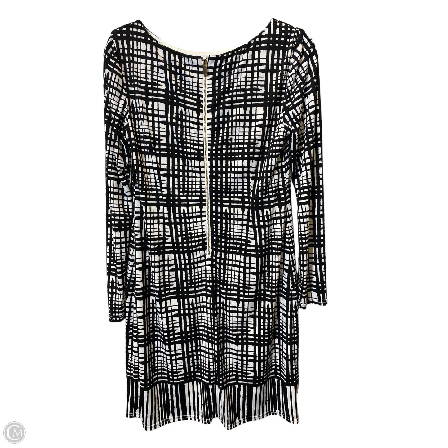 Dress Casual Midi By Vince Camuto In Black & White, Size: 8