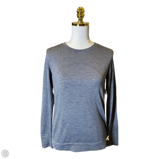 Athletic Top Long Sleeve Collar By Lululemon In Striped Pattern, Size: 8