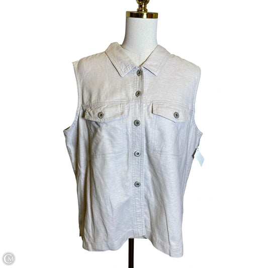 Jacket Denim By Faded Glory In Beige, Size: Xl