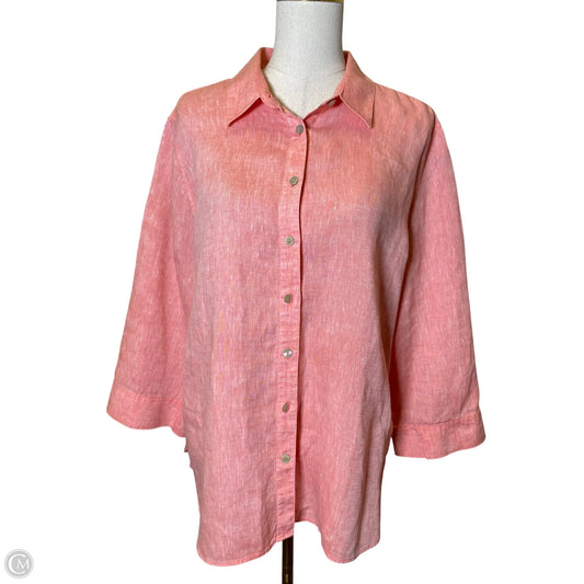 Top Long Sleeve By Chicos In Coral, Size: Xl