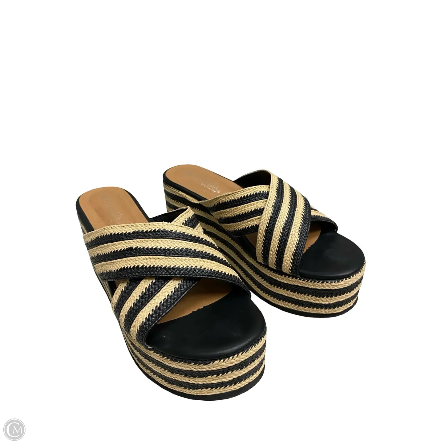 Shoes Flats By Clothes Mentor In Black & Cream, Size: 9