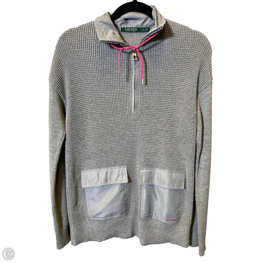 Sweater By Lauren By Ralph Lauren In Grey & Pink, Size: Xs