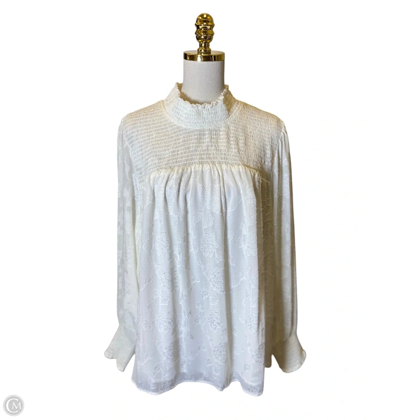 Top Long Sleeve By Nurture In Cream, Size: 1x