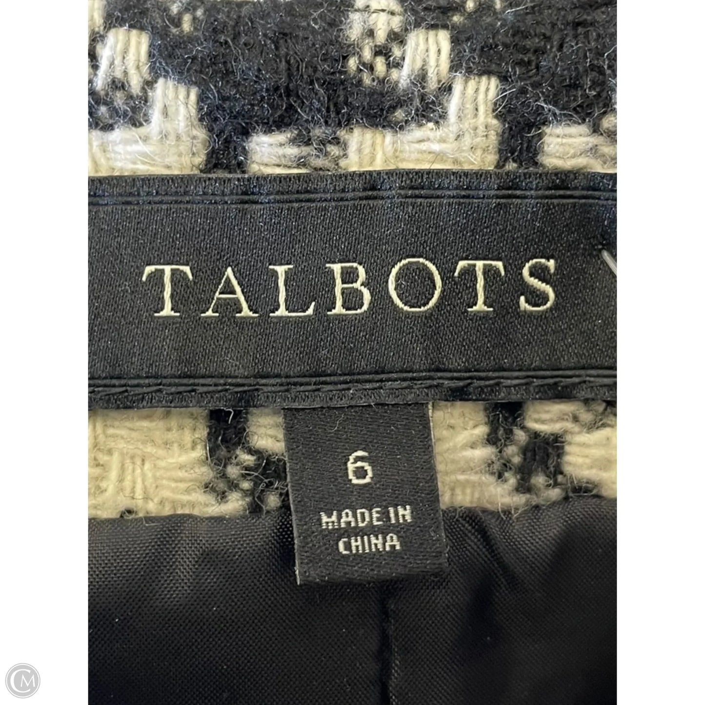 Blazer By Talbots In Black & White, Size: 6