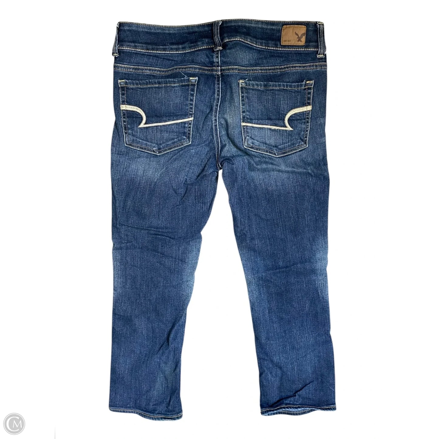 Jeans Cropped By American Eagle In Blue Denim, Size: 6