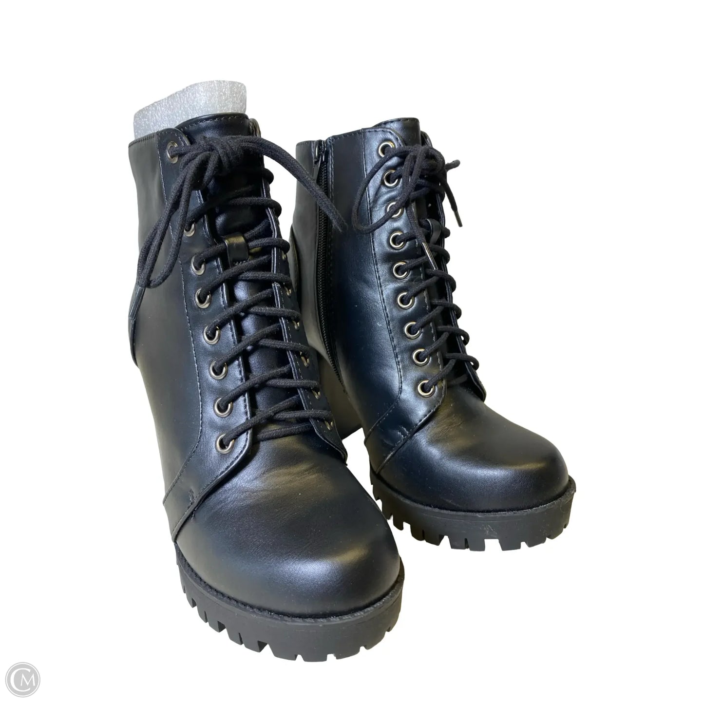 Boots Ankle Heels By Soda In Black, Size: 7