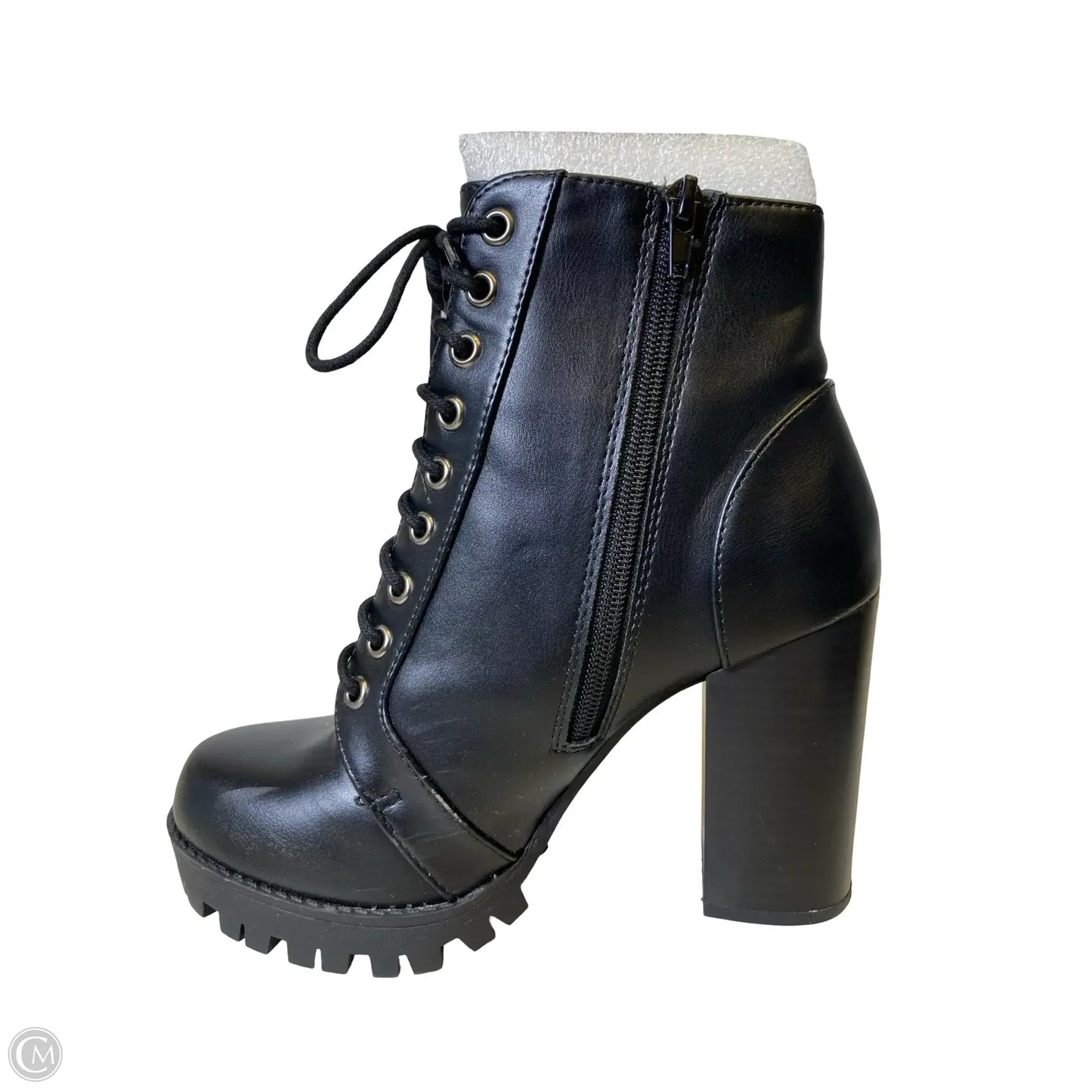 Boots Ankle Heels By Soda In Black, Size: 7