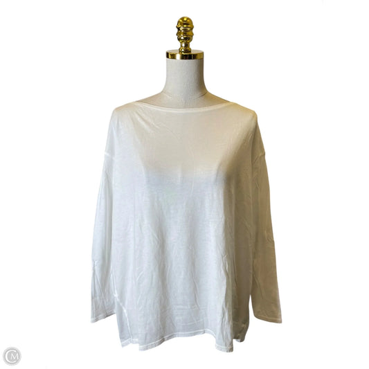 Athletic Top Long Sleeve Collar By Lululemon In White, Size: 10