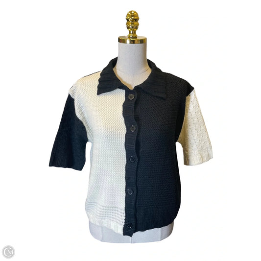 Sweater Short Sleeve By Clothes Mentor In Black & Cream, Size: Xl