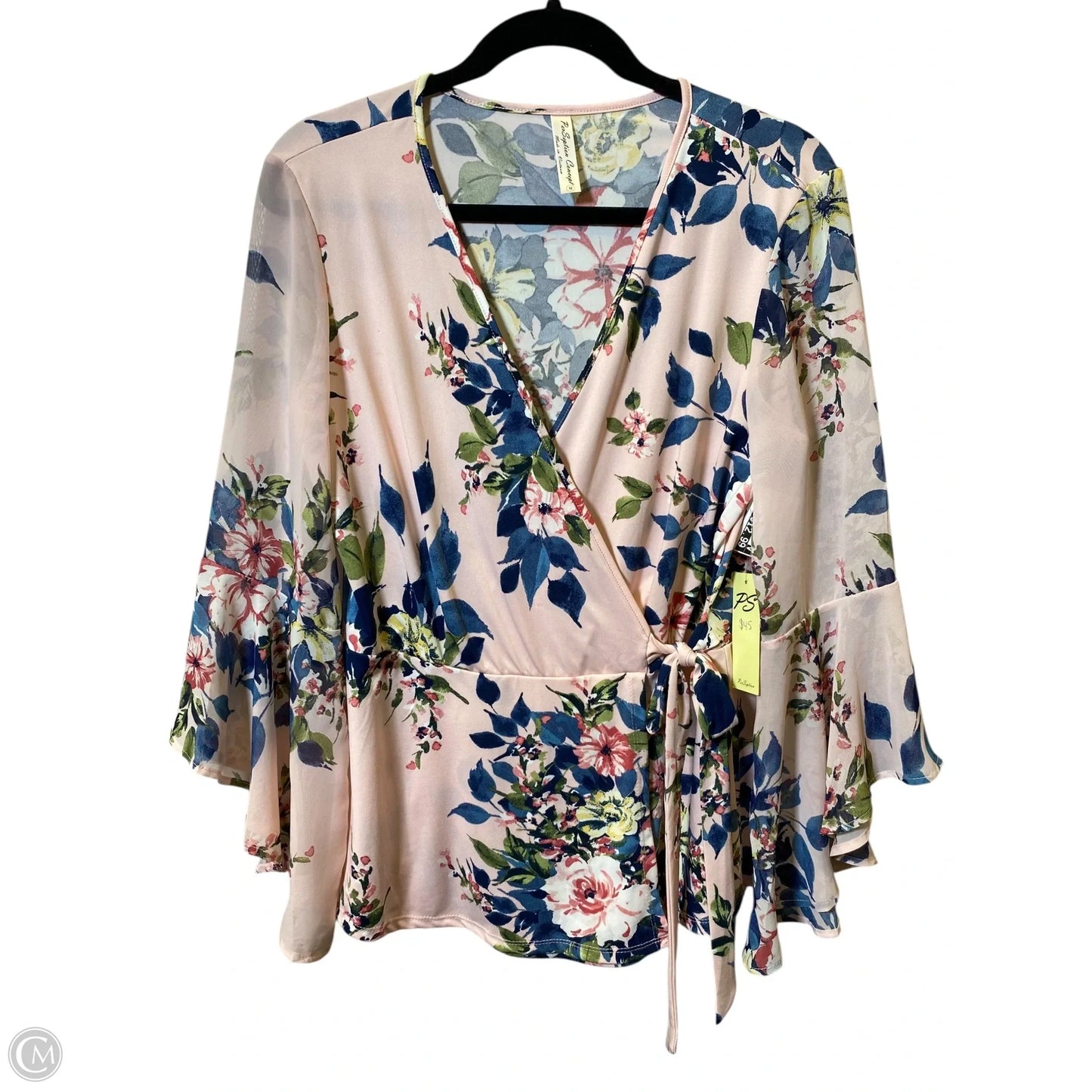 Top Long Sleeve By Perseption Concept In Floral Print, Size: M