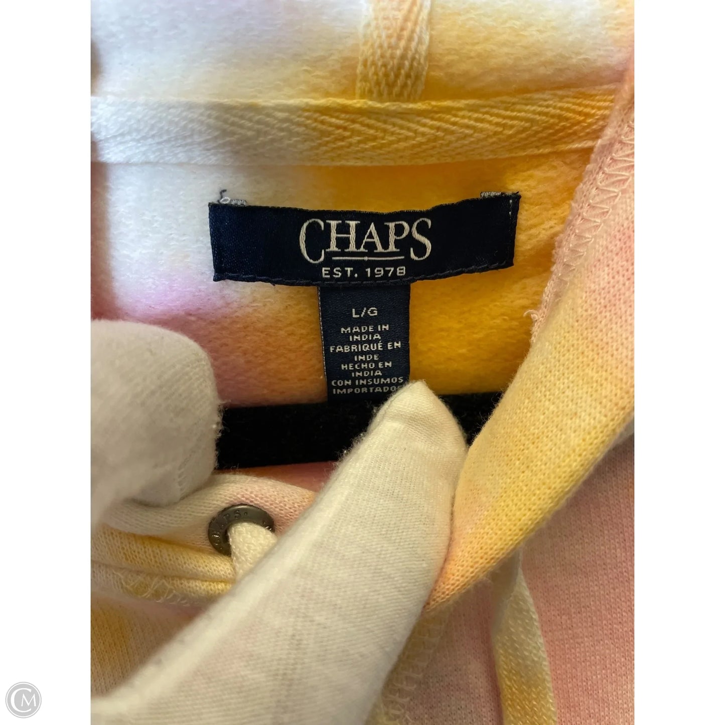 Sweatshirt Hoodie By Chaps In Tie Dye Print, Size: L