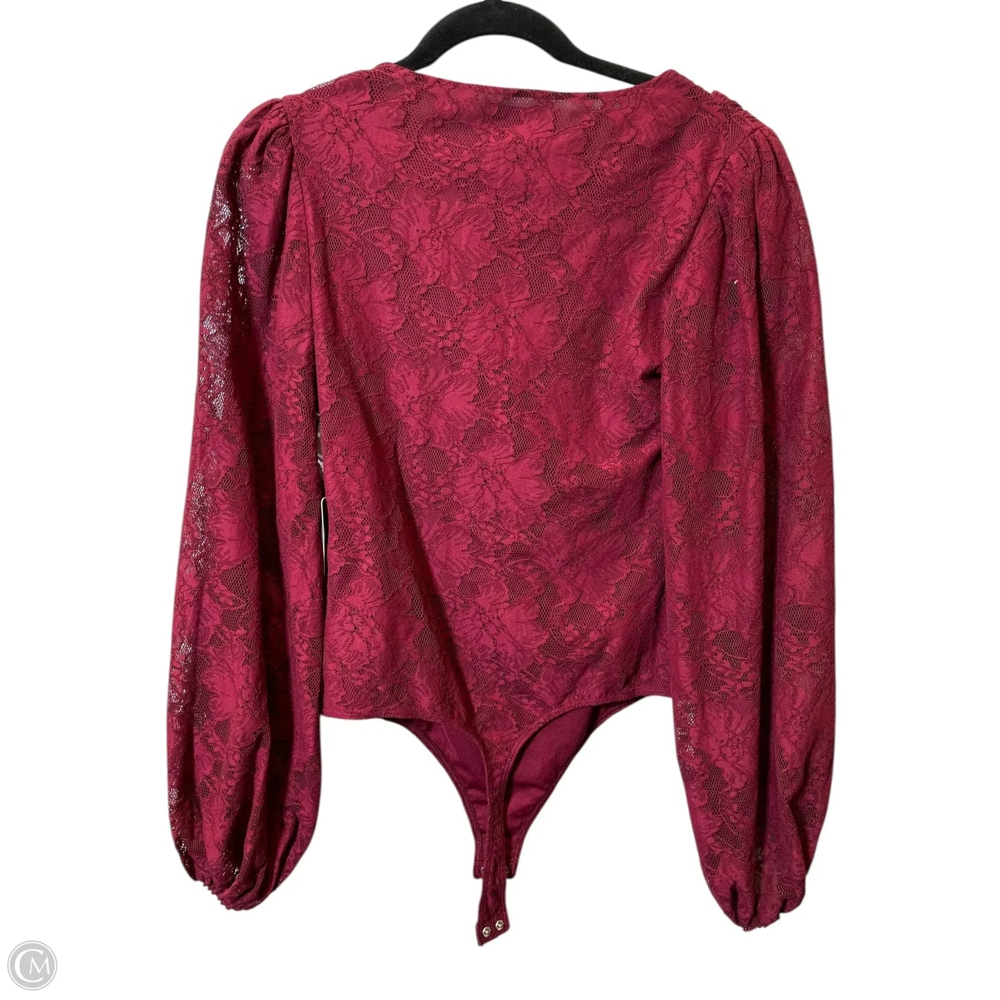 Blouse Long Sleeve By Express In Maroon, Size: M