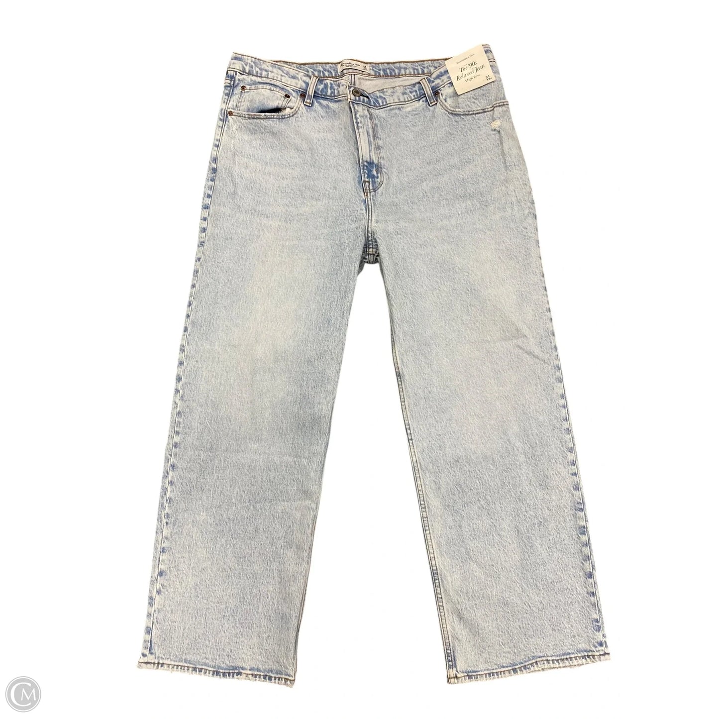 Jeans Straight By Abercrombie And Fitch In Blue Denim, Size: 18